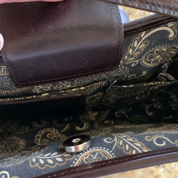 Brighton Weaved Straw Croc Embossed Leather Trudy Rattan Purse Shoulder Bag - Picture 11 of 11